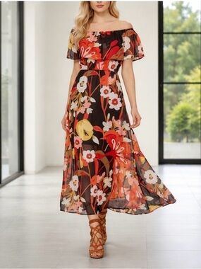 NY&Company Off-Shoulder Floral Maxi Dress